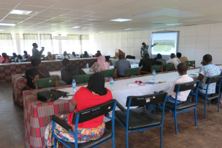 Fish farming short course participants during training session at ICE