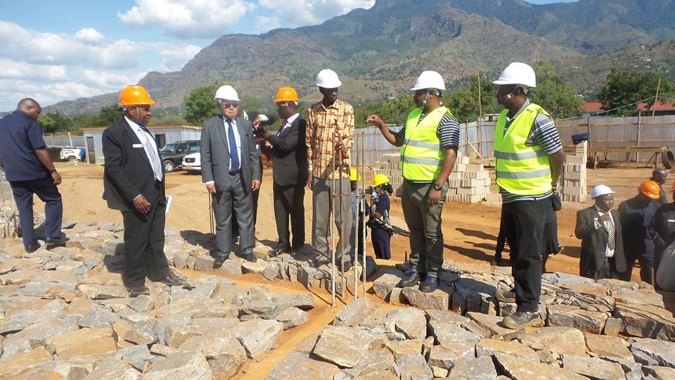 Visiting new laboratory building construction site