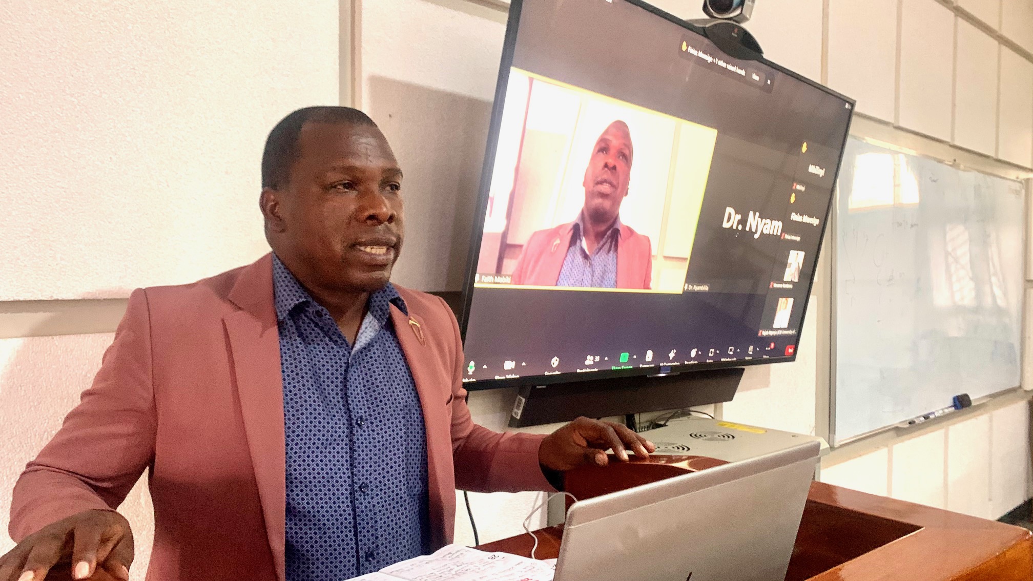 Head of the Department of Informatics and Information Technology, Dr Michael Mahenge giving closing remarks of the Discussion.