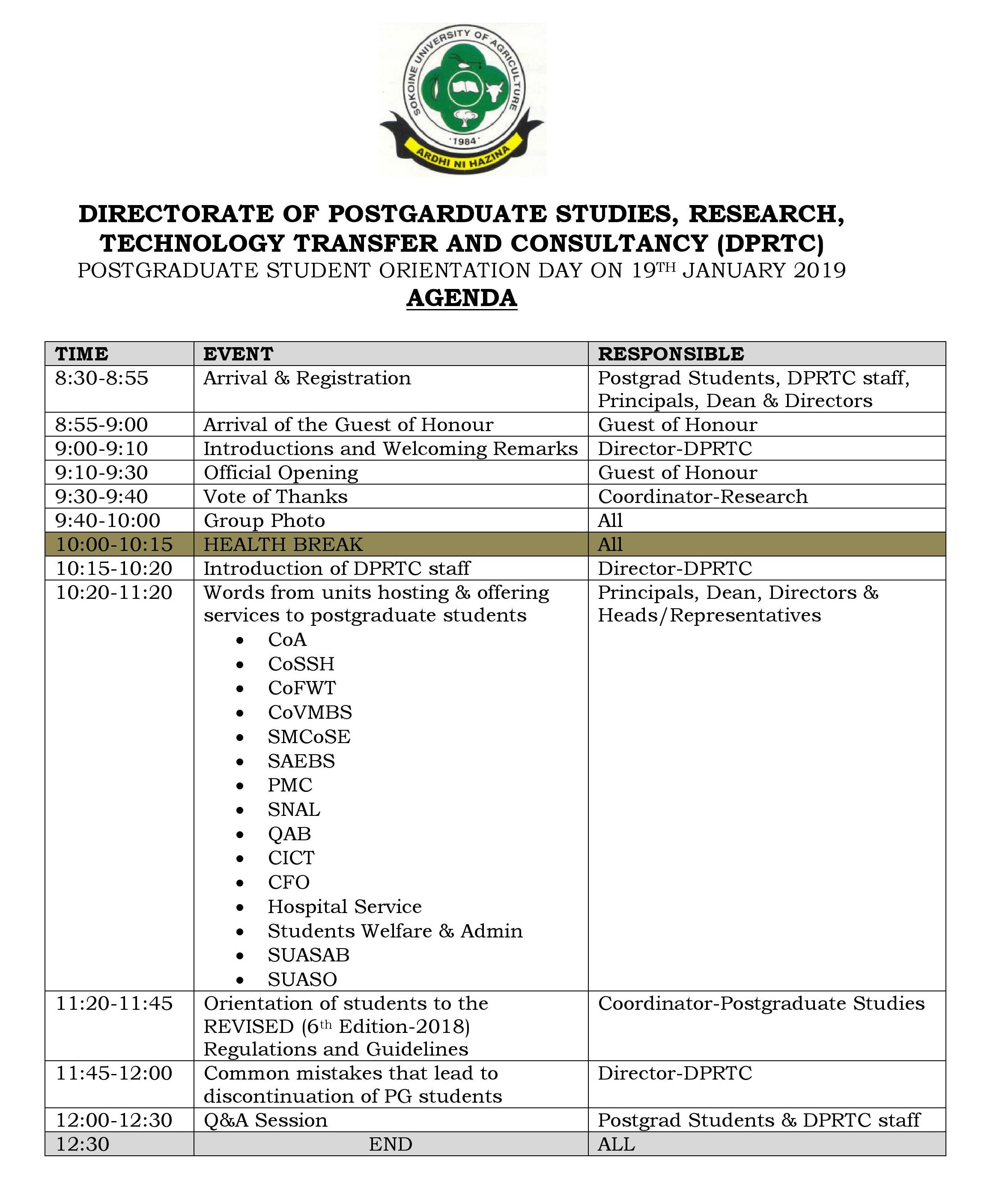 Postgraduate Students Orientation