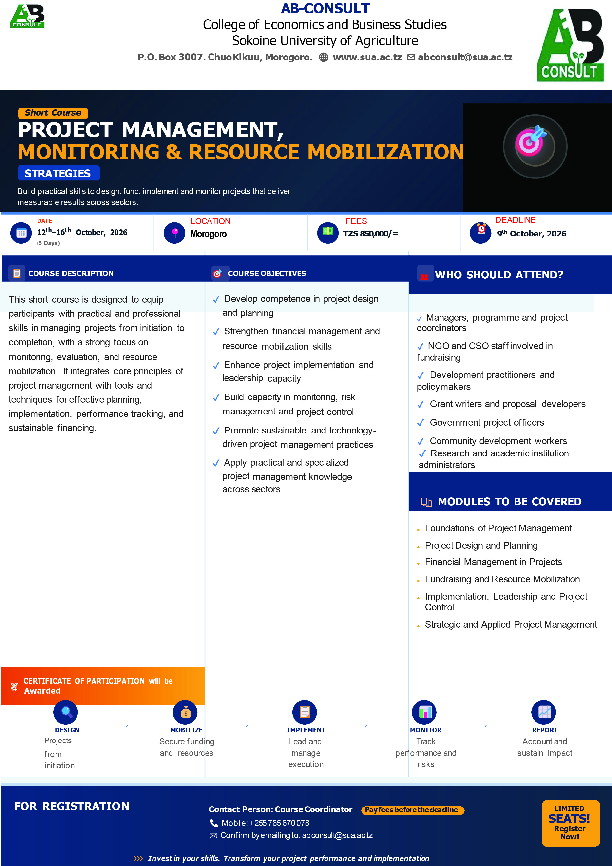 Project Management, Monitoring and Resource Mobilization-Morogoro 12