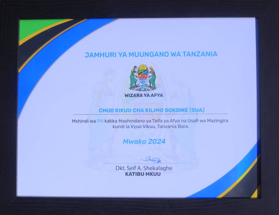 SUA shines with Second place in National Health and Environmental Sanitation Awards1