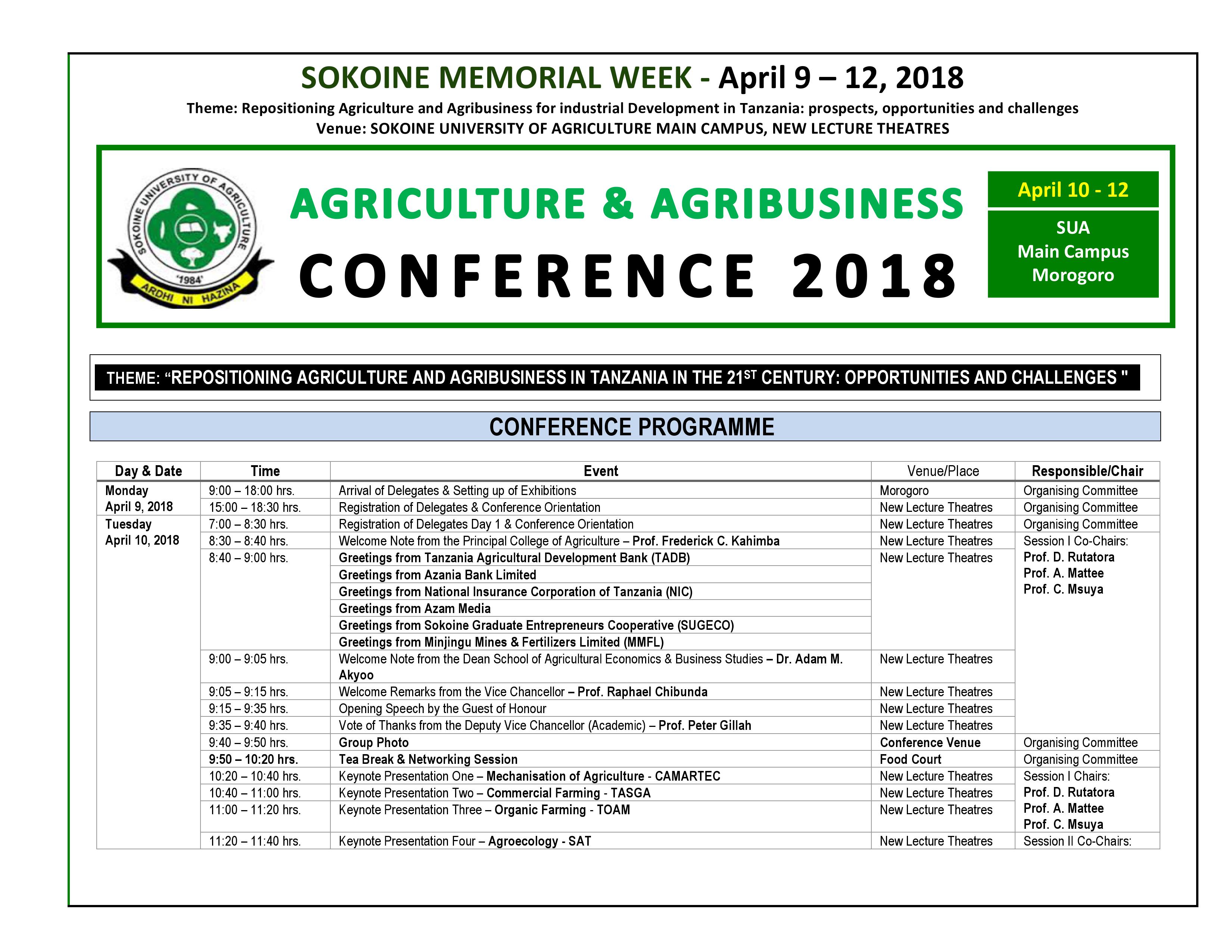 Sokoine Memorial day2018 Programmes