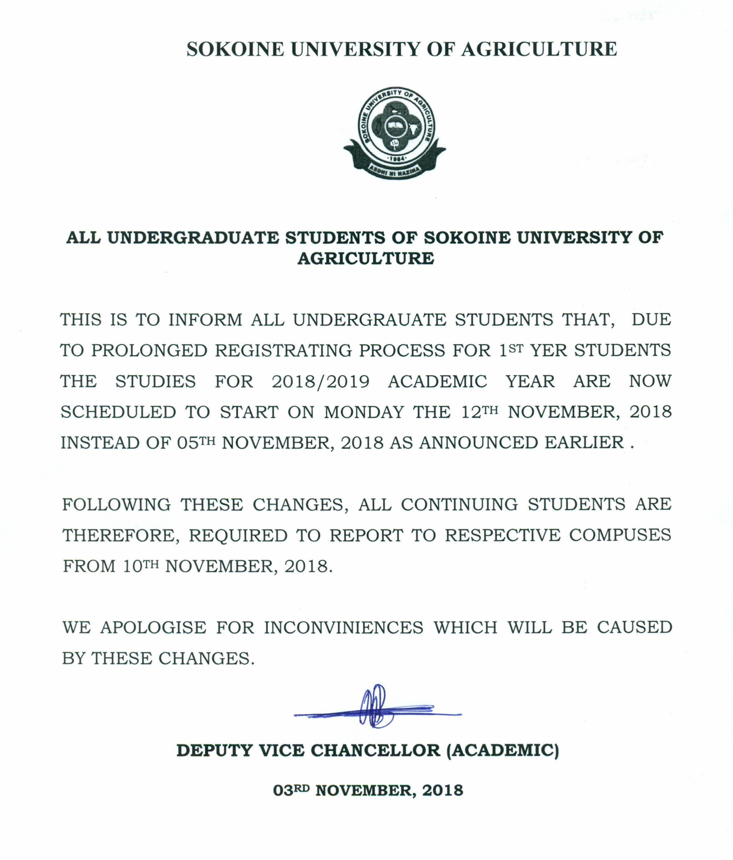 Prolonged registration notice