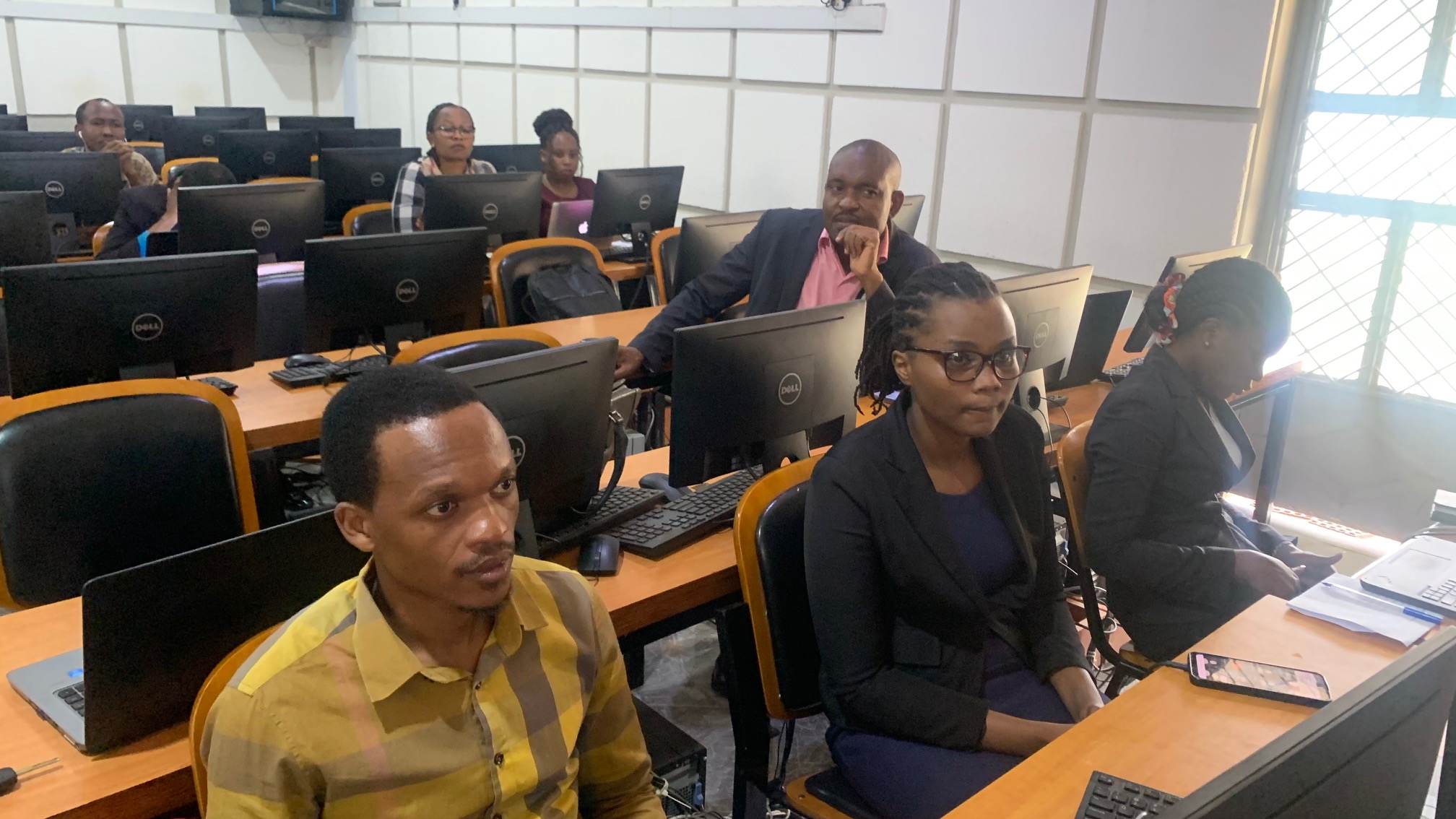 Photos of participants who participated physical following the discussion at the Computer lab in Solomon Mahlangu Campus in Morogoro.