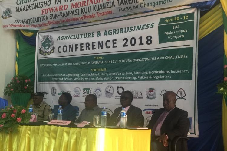 Participants of the second annual AGRICULTURE & AGRIBUSINESS CONFERENCE which take place in conjunction with the Sokoine Memorial week 9 - 12th April 2018.