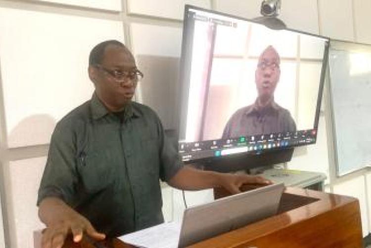 Principal of the College of Natural and Applied Sciences, Dr. Geoffrey Karugila officiate opening the discussion on behalf of Vice Chancellor of the Sokoine University of Agriculture Prof. Raphael Chubunda.