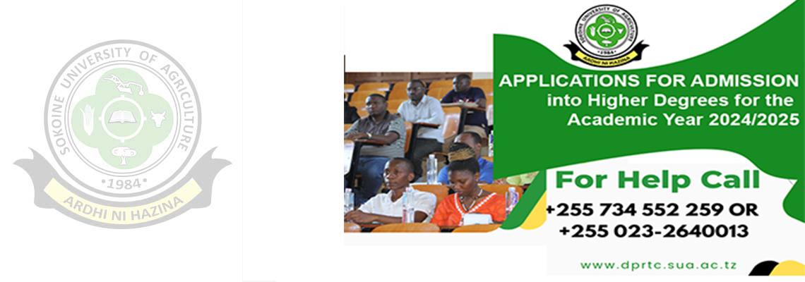 APPLICATIONS FOR ADMISSION into Higher Degrees for the Academic Year 2024-2025