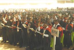 Bachelor of Veterinary Medicine (BVM) Graduands taking an Oath of Allegiace to Conform to a Veterinary Professional standard of conduct