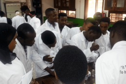 Students from the Biotechnology and Laboratory Sciences program doing soil microbiology practicals at SUA